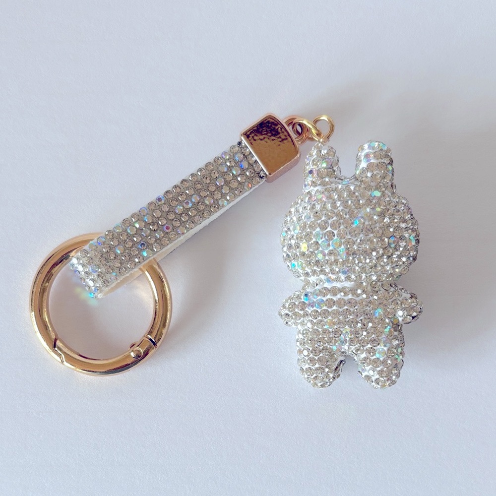 ☀️ Silver Fashion Labubu Rhinestone Key Chain - Picture 3 of 4